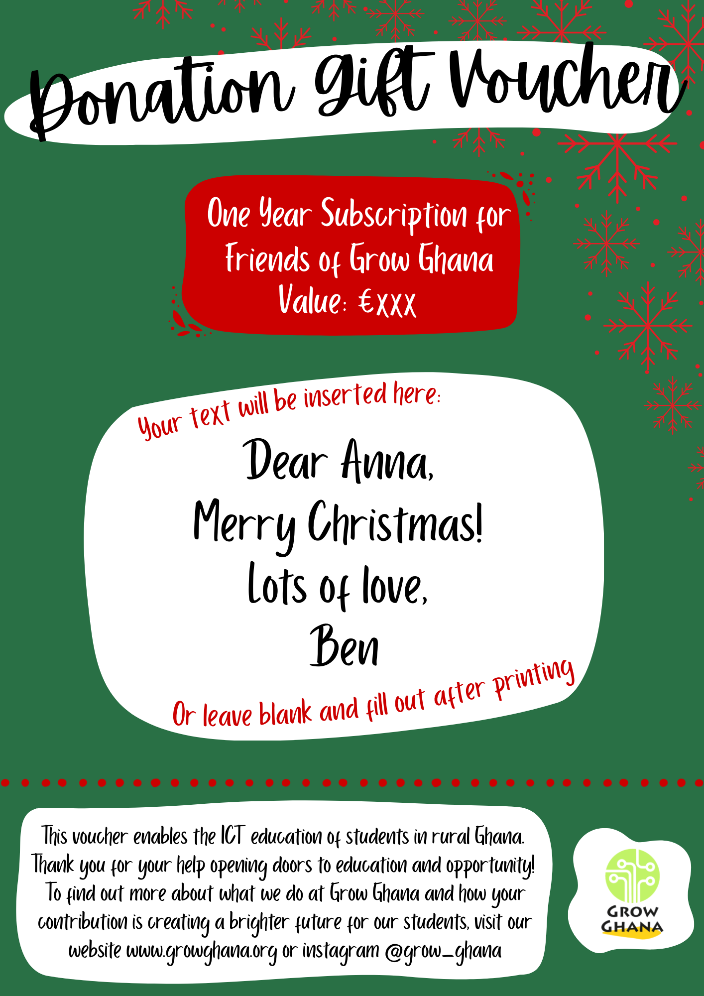 Donation Gift Voucher Preview